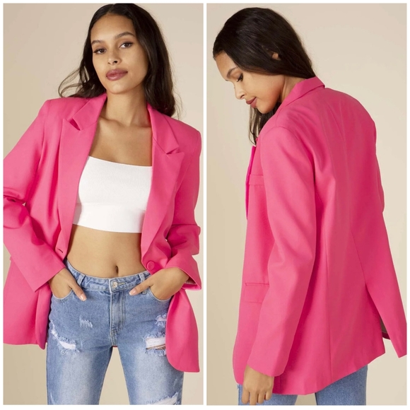 Galita Jackets & Blazers - GALITA Bright Pink Blazer